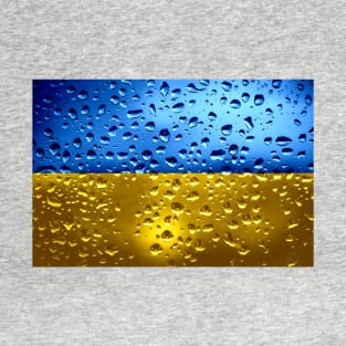 Flag of Ukraine - Raindrops T-Shirt